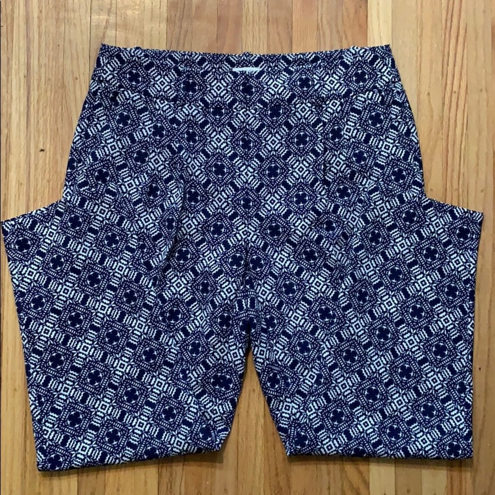 J Crew navy and white cropped pants sz 4